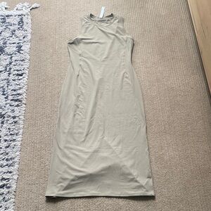 Lululemon All Aligned Ribbed Midi Dress, 10, Sheer Oak